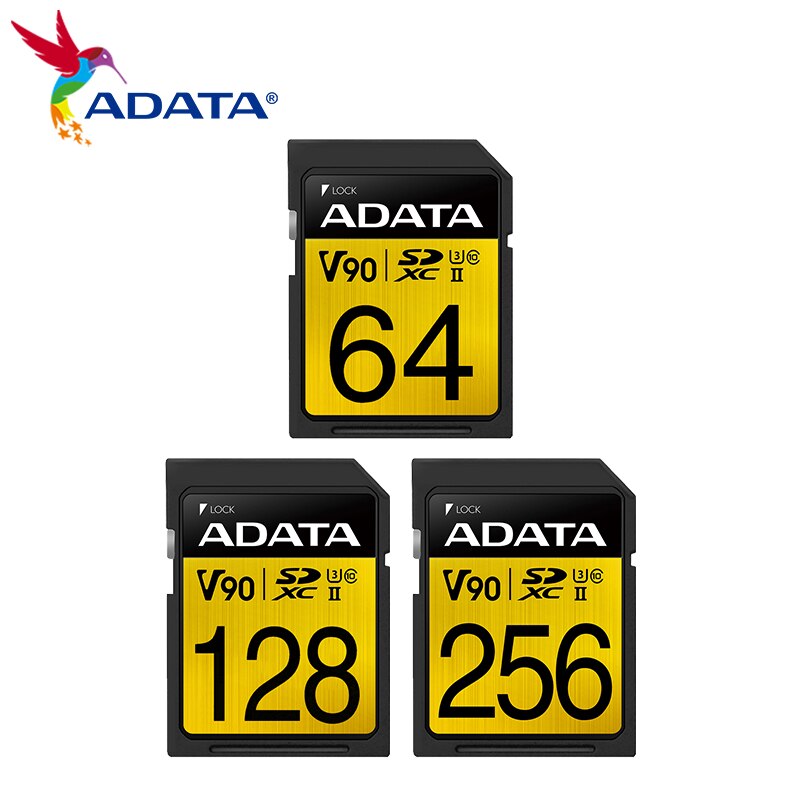 ADATA V90 UHS-II SDXC 카드, 256GB U3 C10 128GB 메모리 카드, 64GB 고속 SD 카드, 울트라 HD 4K 8K 캠코더 ADATA V90 UHS-II